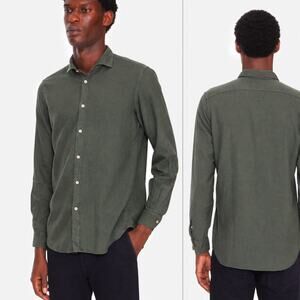BOGLIOLI Milano Men's French collar Shirt button up in Olive sz 15 1/2